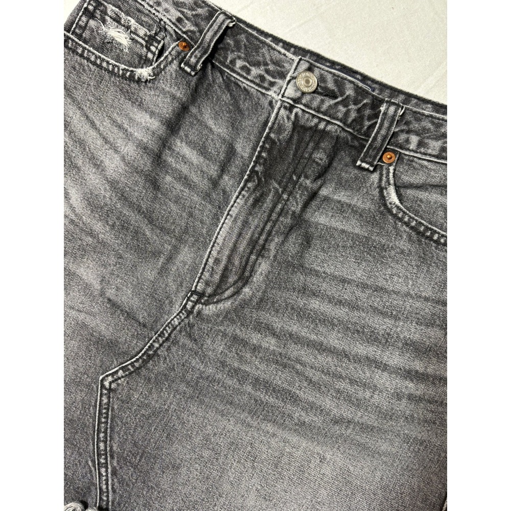 Abercrombie & Fitch Zoe Natural Rise Vintage A-Line Denim Mini Skirt Black 29 8R - Picture 10 of 12